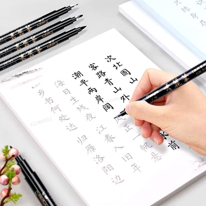 4Pcs Calligraphy Pen Hand Lettering Art Pens Brush Ink Lettering Pens Markers for Writing Drawing Black Ink Pens Art Marker