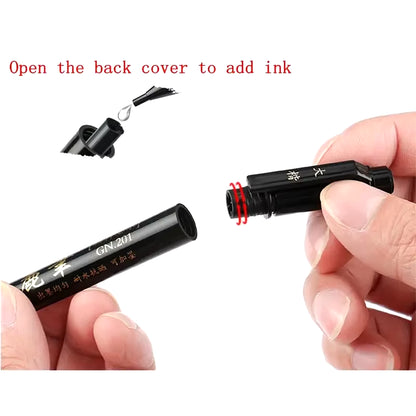 4Pcs Calligraphy Pen Hand Lettering Art Pens Brush Ink Lettering Pens Markers for Writing Drawing Black Ink Pens Art Marker